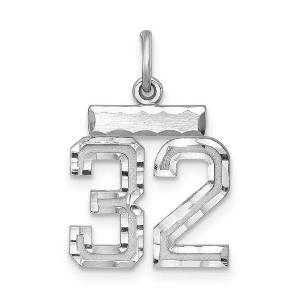 Sterling Silver, Varsity Collection, Small D/C Pendant, Number 32 - Picture 1 of 4
